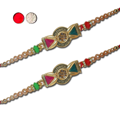 "Zardosi Rakhi - ZR-5450 A-code 105 (2 RAKHIS) - Click here to View more details about this Product